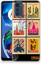 GSM Hoesje Motorola Moto E32 Trendy Telefoonhoesjes Postzegels