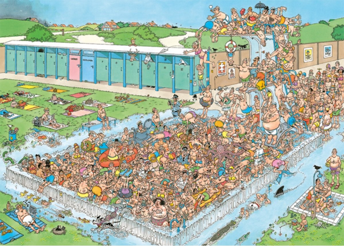 Jan van Haasteren - Bomvol Bad - 1000 stukjes puzzel - Legpuzzel — afbeelding 3