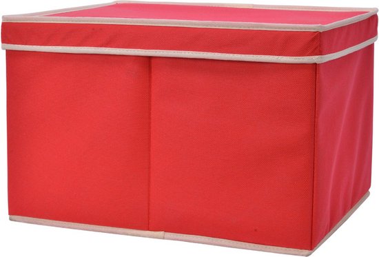 Decoris Kerst opbergbox - rood - voor 24x kerstballen van 8 cm - 30 x 39,5 x 25,5 cm