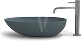Solid Store Marta Matte - Luxe opbouw waskom - Ovaal - 60 x 35cm - Mat Grijsgroen  003- Solid Surface - Modern design