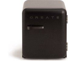 CREATE - Koelkast in retrostijl - Zwart - Handvat Zwart - FRIDGE RETRO 48L