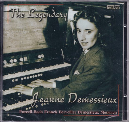 Jeanne Demessieux speelt op een orgel. Tekst: The Legendary Jeanne Demessieux