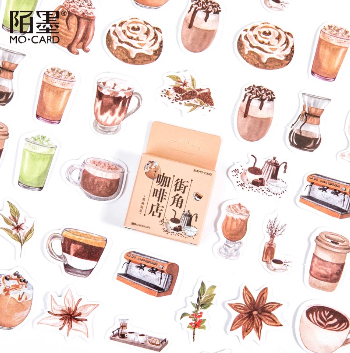 Koffie & Latte Art Stickers 46 stickers – Bullet Journal, Planner & Scrapbook Stickers – Sinterklaas & Kerstcadeau – Schoencadeau – Cadeaus onder €5