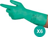 6 paires / Gants de protection chimique, Nitrile, Préparation Alimentaire, Gants Travail Impérméables, Ansell AlphaTec 37-676