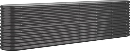 vidaXL - Plantenbak - 260x40x68 - cm - gegalvaniseerd - staal - antracietkleurig