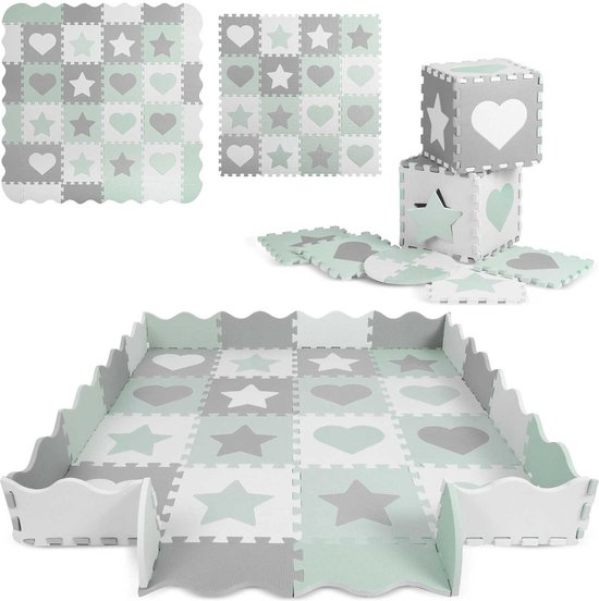 Tapis de jeu bébé - tapis puzzle - imperméable - 151x151 cm