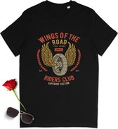 T shirt heren met print - Motorrijder biker tshirt mannen en vrouwen - Unisex maten: S t/m 3XL - Kleur: zwart.