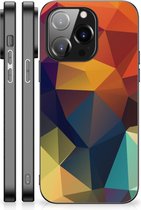 Doorzichtig Hoesje iPhone 14 Pro Siliconen Back Cover met Zwarte rand Polygon Color