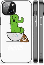 Smartphone Hoesje Geschikt voor iPhone 14 Beschermhoesje met Zwarte rand Cactus Poo