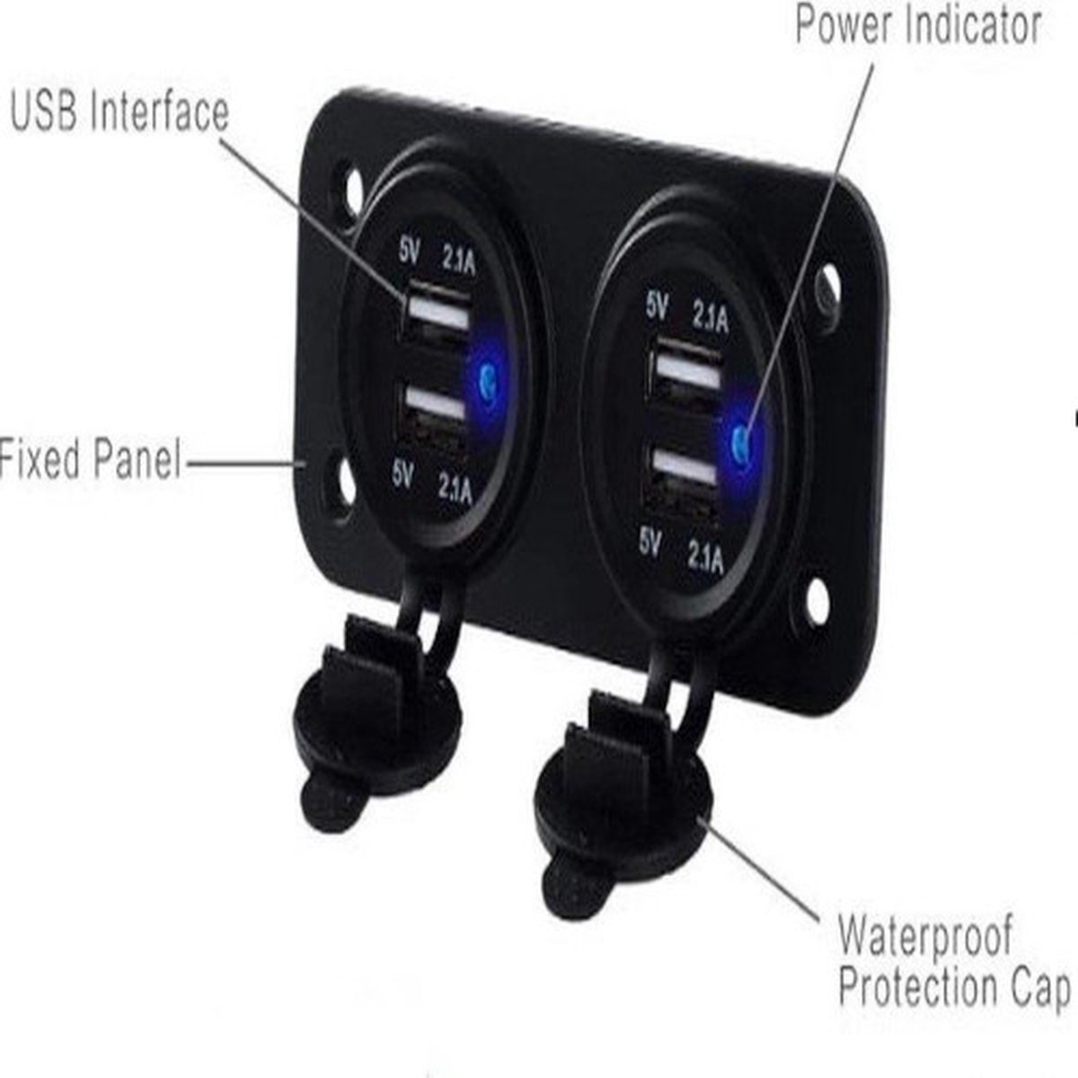 ProCar 67323000 USB – Enchufe Doble (12 VCC/24 VCC, 5 A