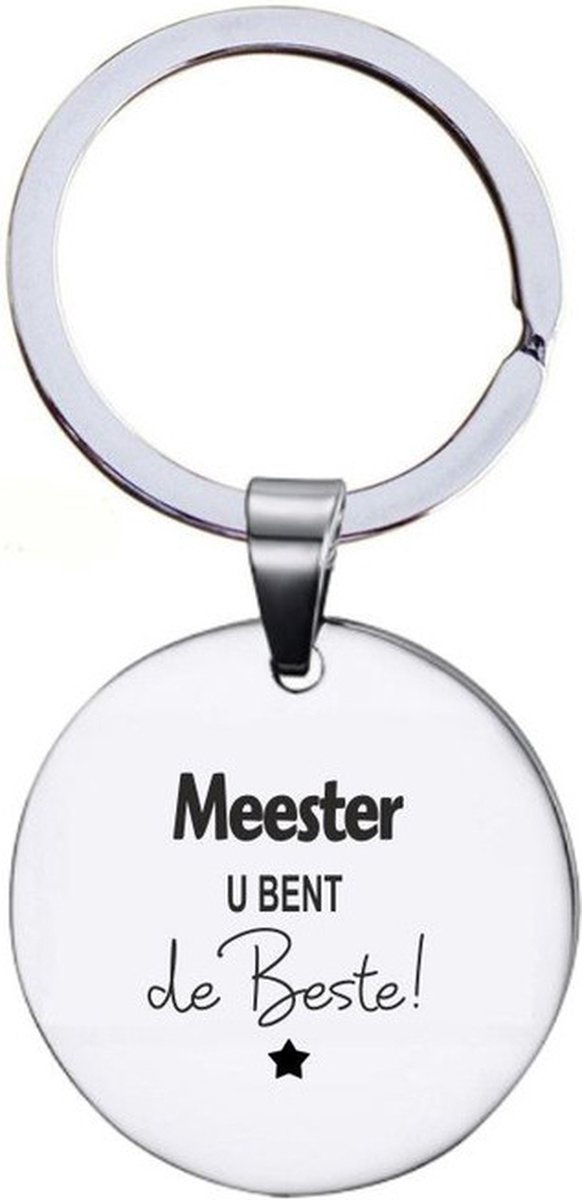 Sleutelhanger RVS - Meester U Bent De Beste
