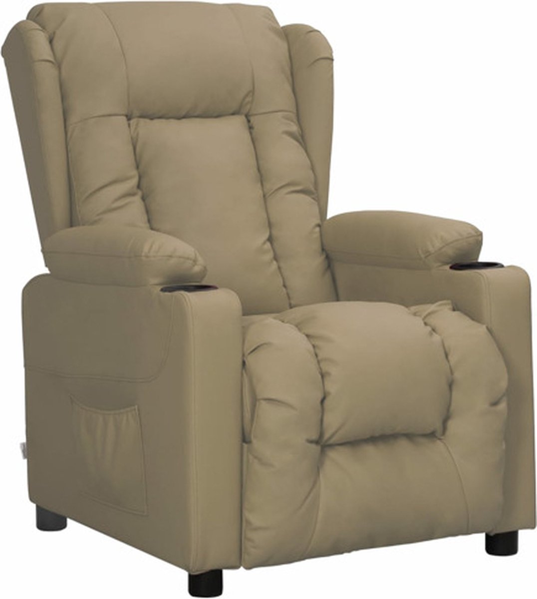 vidaXL Fauteuil - verstelbaar - kunstleer - cappuccinokleurig