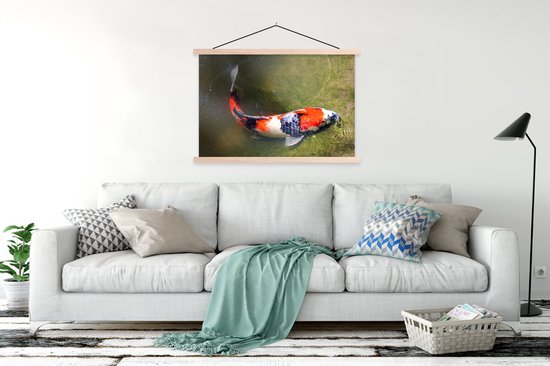 carpe koi au fond d'un étang affiche école lattes plates vierges 120x80 cm - Tirage photo sur affiche textielposter (décoration murale salon / chambre)