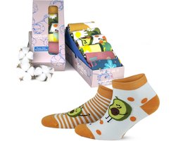 GoWith-6 paar-katoen sokken-enkelsokken-grappige-dames sokken-maat 35-40