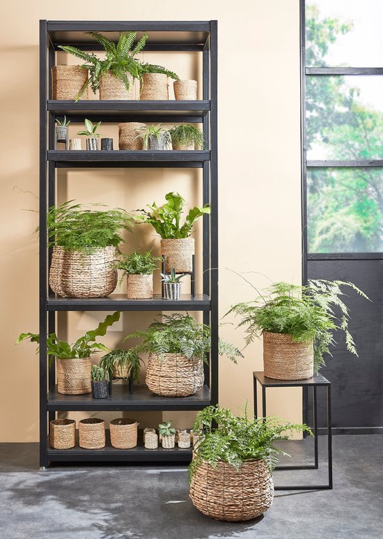 Mica Decorations panier rond marron clair lot de 3 plus grandes tailles en cm: 31 x 30