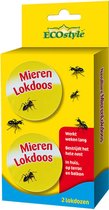 ECOstyle MierenLokdoos – Mierenpoeder voor Binnen en Buiten – Werkt enkele Weken – Bestrijd Mieren op Natuurlijke Wijze - 2 Stuks