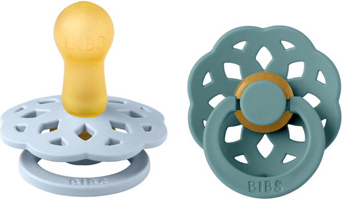 Goedkoopste BiBS - Boheme Pacifier - Stage 2 Fopspeen - 2 stuks - Baby Blue / Island Sea