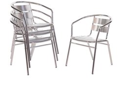 Bolero Stoel Aluminium Stapelbaar ( Set van 4 )