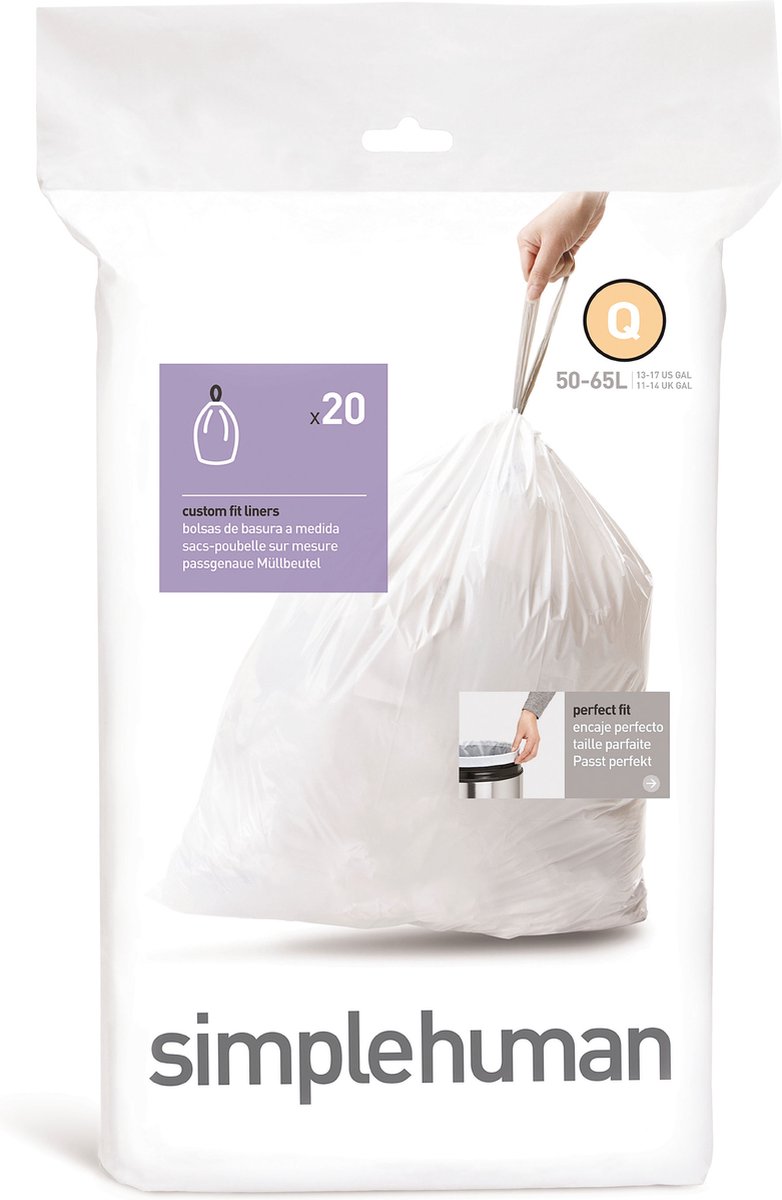 Simplehuman Code Q Afvalzakken 50-65 Liter - 20 zakken