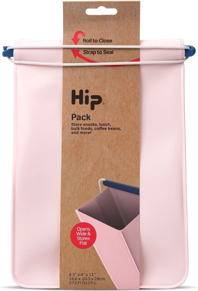 HIP Pack Groot - Herbruikbare Lunchzak - Siliconen/Polypropyleen - Roze