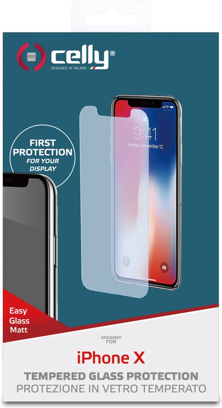 Easy Glass screenprotector voor iPhone Xs/X - Glas - Celly