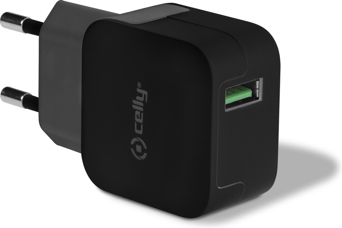 Celly Thuislader Turbo 1 Usb-poort 2.4 A Zwart