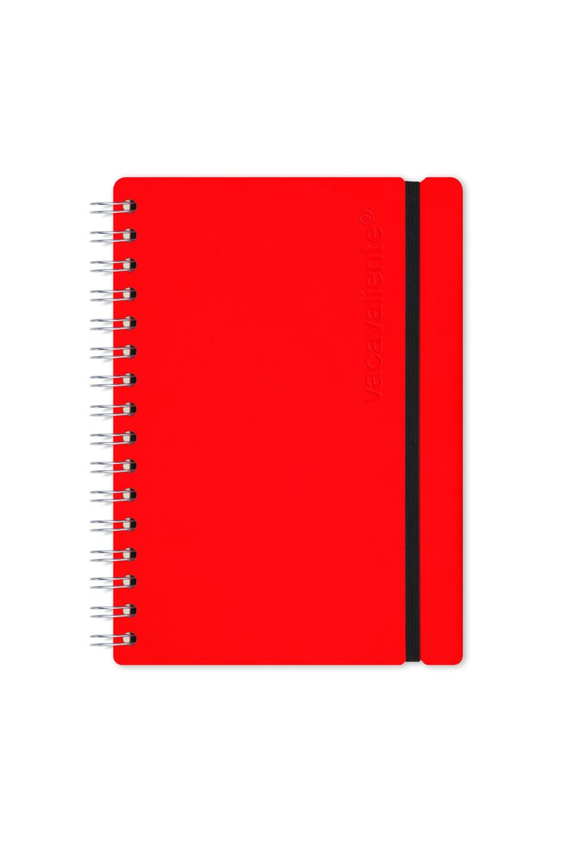 Vacavaliente - Studio Notitieboek A5 - Gerecycled Leer - Rood