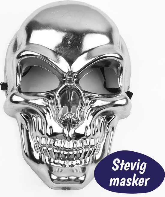 Schedel Masker – Chroom Zilver - 1 Stuk - Skelet Verkleedmasker | bol.com