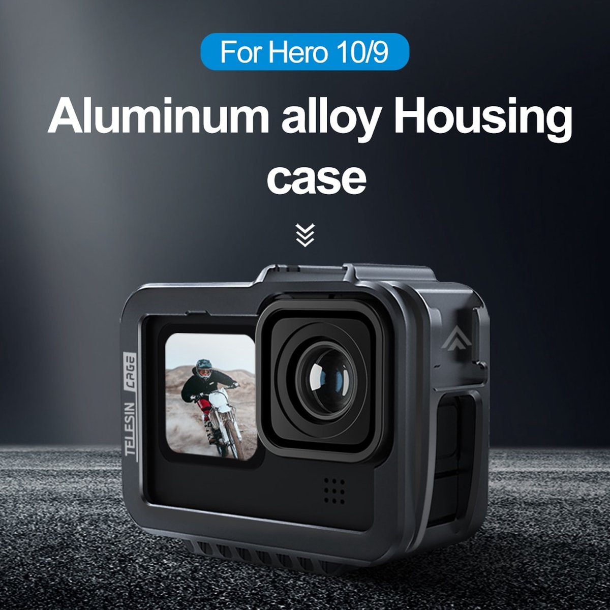 TELESIN Aluminium Frame Case Double Clod Shoe avec port de charge pour GoPro  Hero 9 10 11