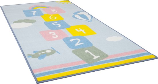 Carpet City & Hinkelspel Speelkleed - Speelmat 100x200 cm - Dubbelzijdig - Vloerkleed Kinderkamer - Antislip Speeltapijt - Verkeerskleed - Hinkelen - Cadeau van Carpet City — afbeelding 3