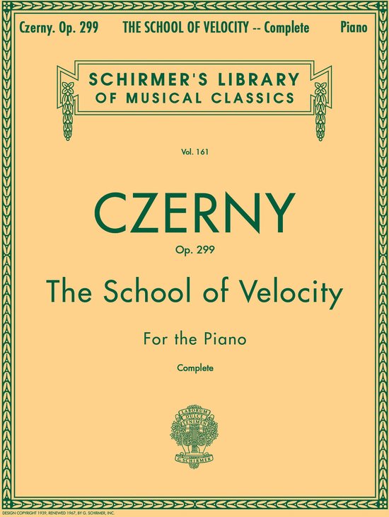 Schermer's Library of Musical Classics: Czerny, Op. 299, De School van Snelheid voor Piano, Compleet.