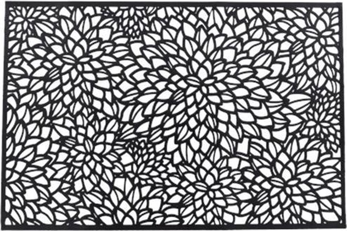 Placemat met motief ROMIO - Zwart - Kunststof - Set van 2 - 45 x 30 cm