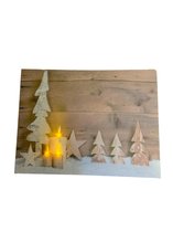 Kerst schilderij met LED verlichting - Kerstboom met kaarsen- Cadeau - Gift - Oud & Nieuw - Christmas - Kerst