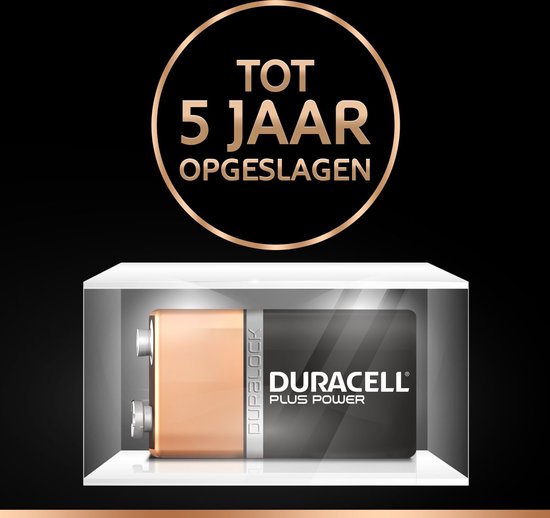 Duracell Plus alkaline 9V-batterijen, verpakking van 2