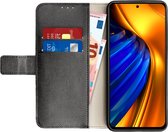 Xiaomi Poco F4 Bookcase hoesje - Just in Case - Effen Zwart - Kunstleer
