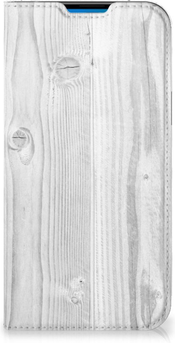 iPhone 14 Pro Max Book Wallet Case White Wood