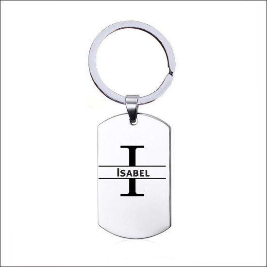 Porte-clés en acier inoxydable avec nom - Isabel
