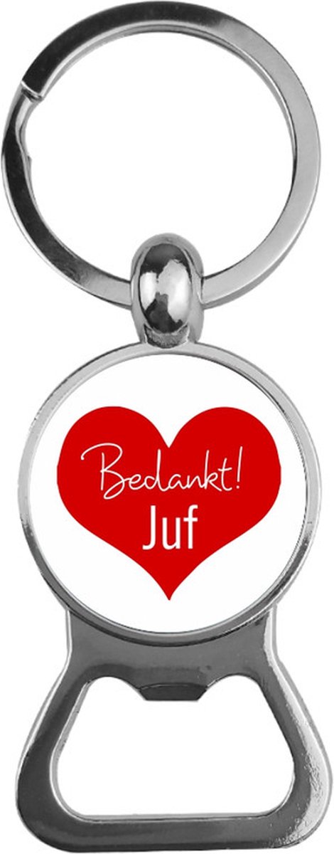 Bieropener Glas -  Bedankt Juf
