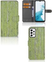 Wallet Book Case Samsung Galaxy A23 Telefoon Hoesje Green Wood