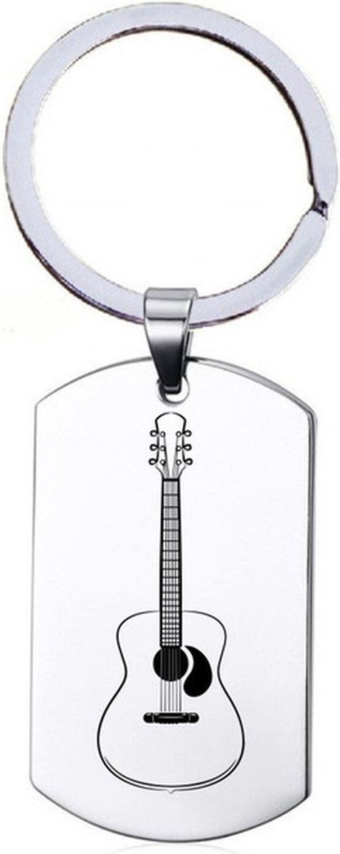 Sleutelhanger RVS - Gitaar