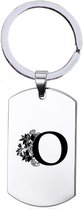 Porte-clés en acier inoxydable - Lettre avec Bloem - O