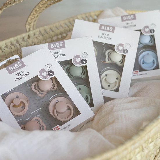 BIBS Speen, verpakking van 4 stuks. Proefpakket om uit te proberen. BPA-vrij, Ronde, symmetrische en anatomische speen. Natuurlijk rubberlatex, Gemaakt in Denemarken. 0+ maanden (Verpakking 4 stuks), Ivory van Merkloos — afbeelding 2
