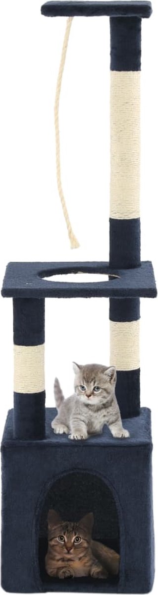 Decoways - Kattenkrabpaal met sisal krabpalen 109 cm donkerblauw