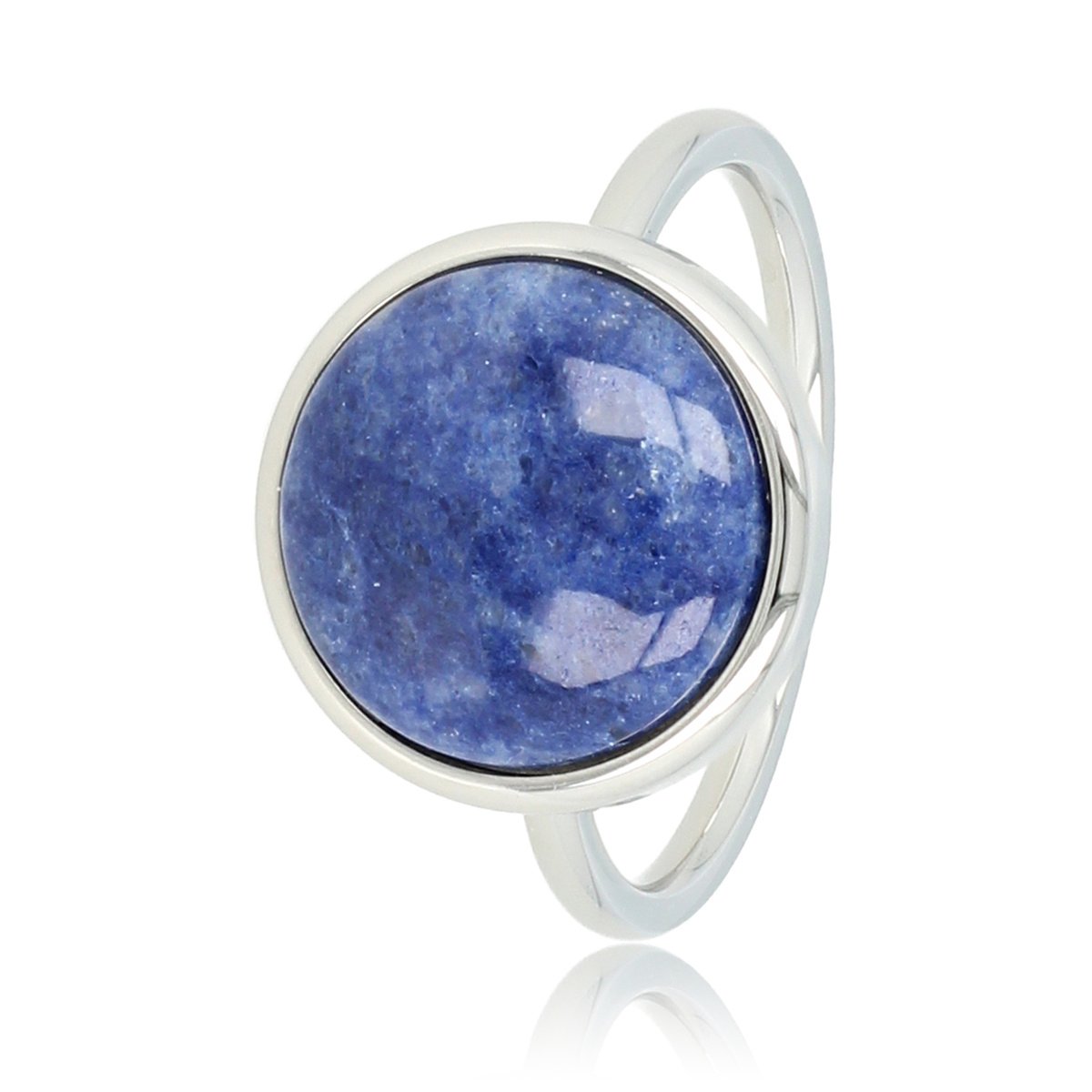 My Bendel - Zilveren Ring met Lapiz Lazuli edelsteen - Bijzondere zilveren Ring met Lapiz Lazuli - Met luxe cadeauverpakking
