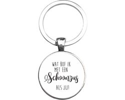 Sleutelhanger Glas - Wat Bof Ik Met Een Schoonzus Als Jij