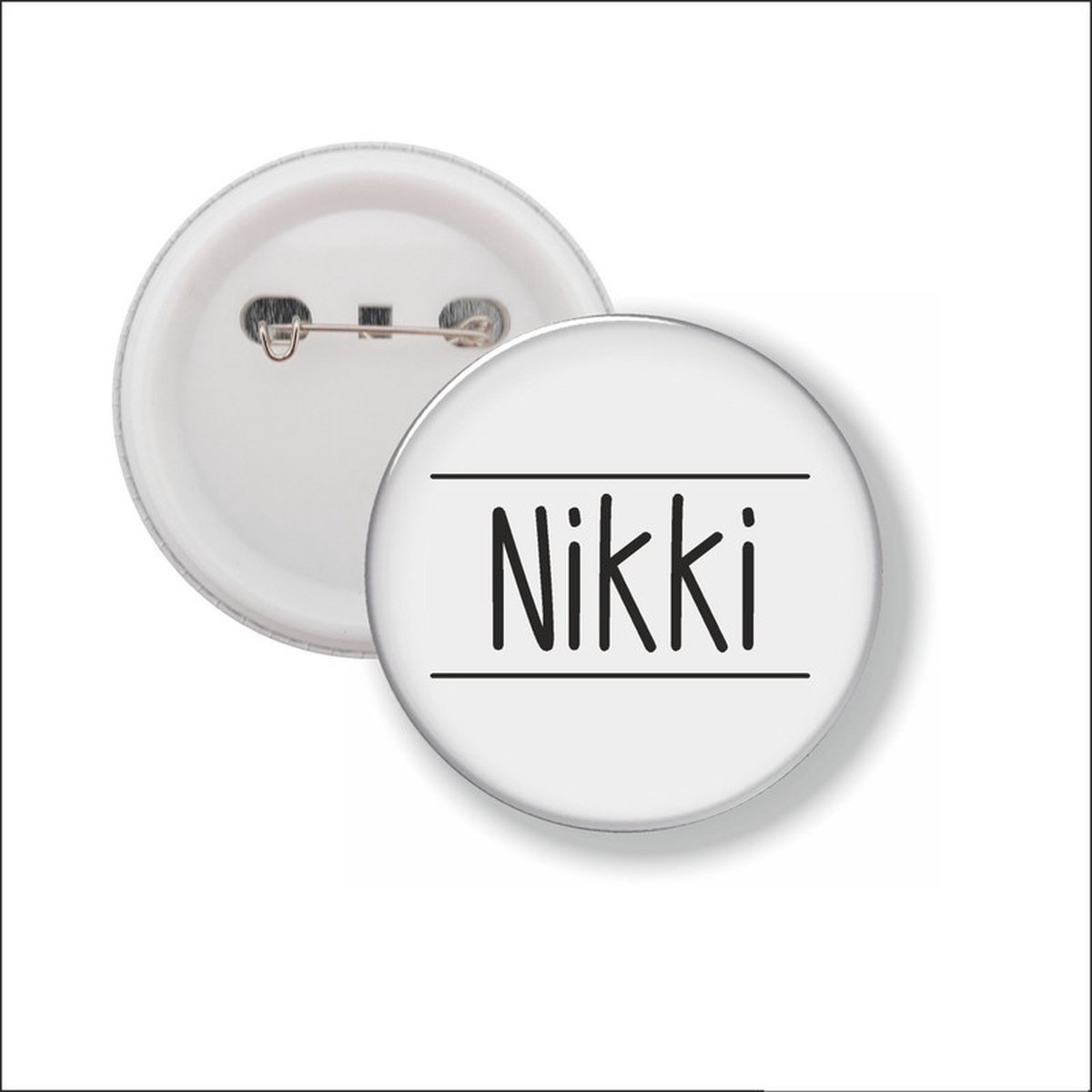 Button Met Speld 58 MM - Nikki