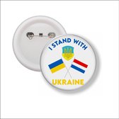 Button Met Speld - I Stand With Ukraine - Vlag Oekraine Vlag Nederland