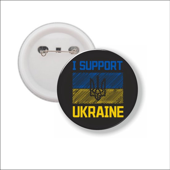 Foto: Button met speld i support ukraine oekraine