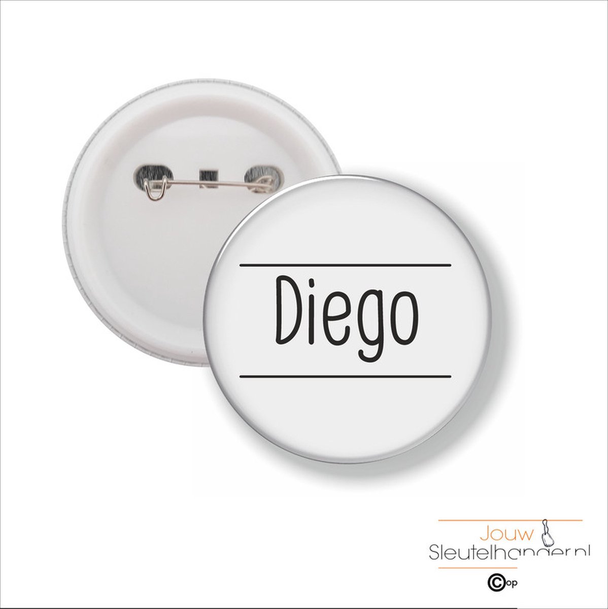 Button Met Speld 58 MM - Diego