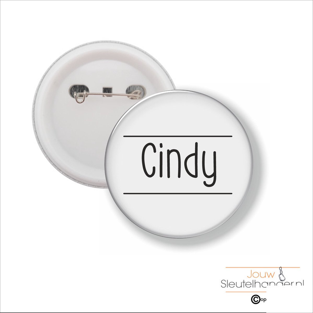 Button Met Speld 58 MM - Cindy
